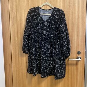 Black polka dot dress